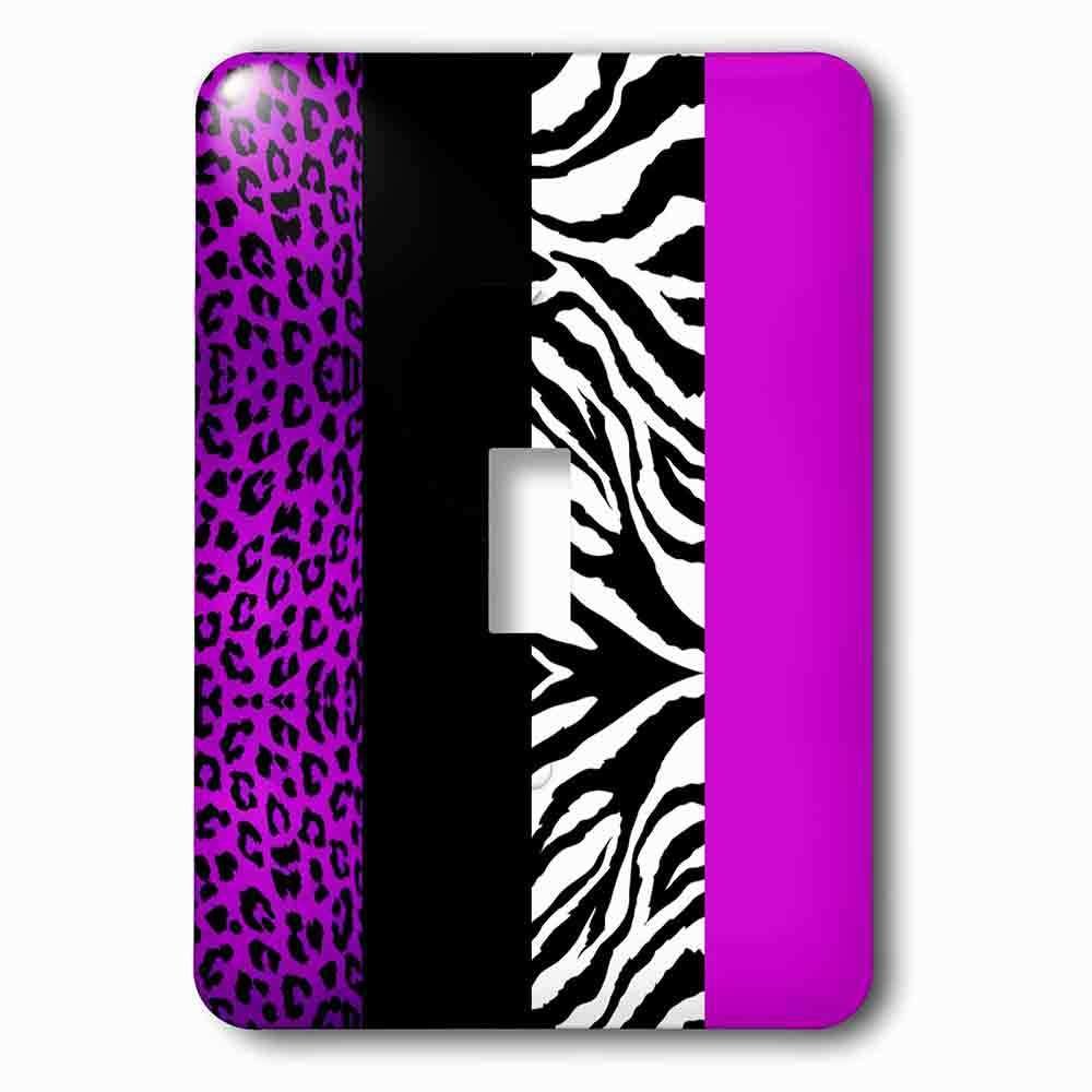 Single Toggle Wallplate With Purple Black And White Animal Print Leopard And Zebra