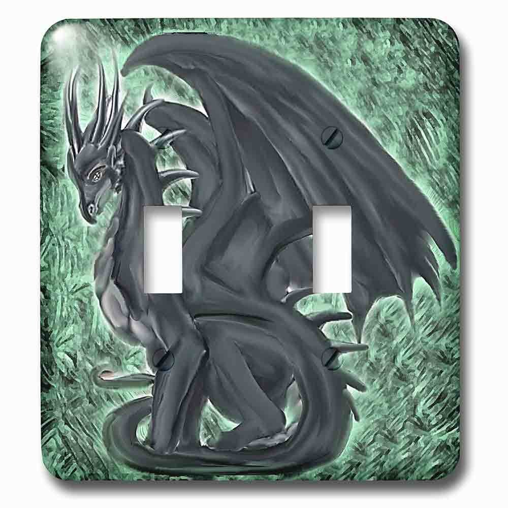 Double Toggle Wallplate With Night Dragon