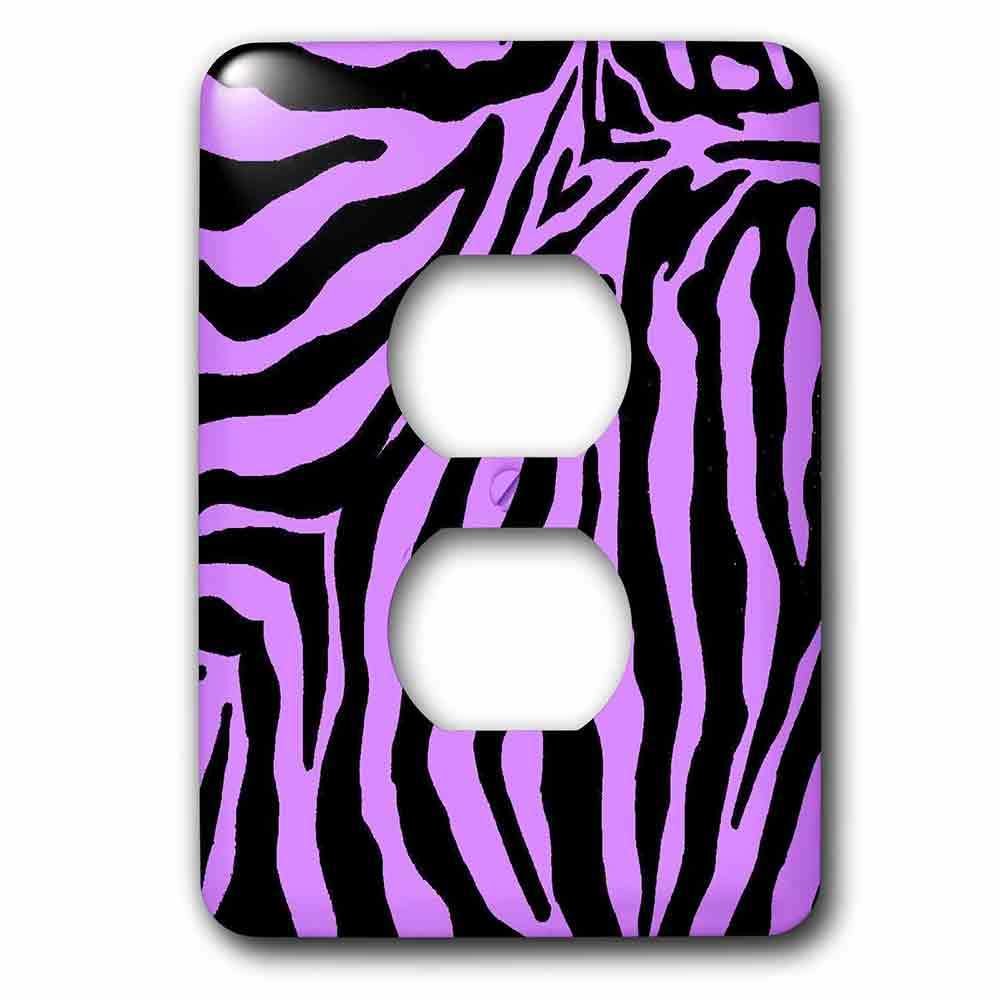 Single Duplex Wallplate With Purple And Black Zebra Print