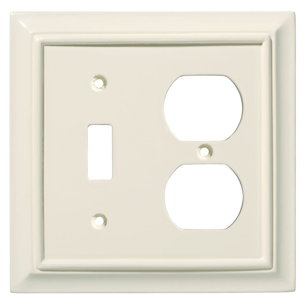 Wood Combo Single Toggle Single Outlet in Light Almond