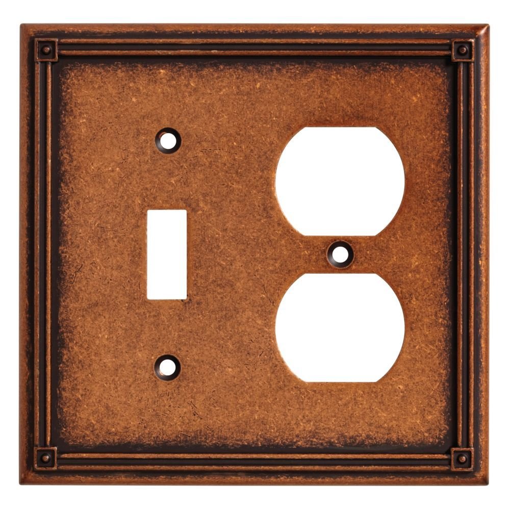 Combo Single Toggle Single Outlet in Sponged Copper