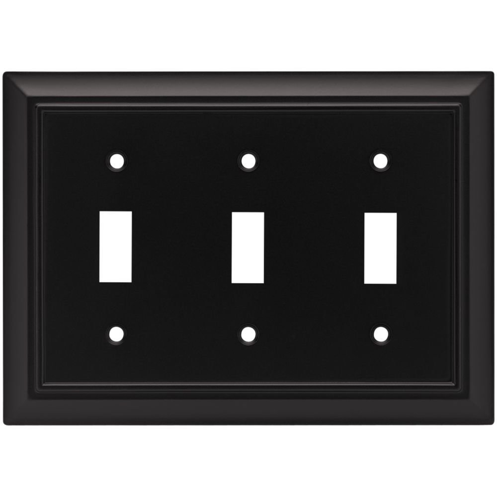 Triple Switch Wall Plate in Flat Black
