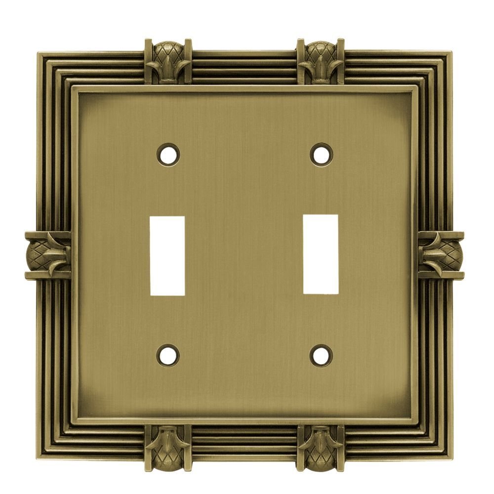 Double Toggle in Tumbled Antique Brass
