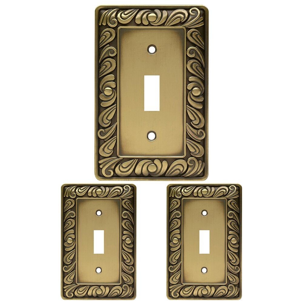 Single Toggle in Tumbled Antique Brass (3 Pack)