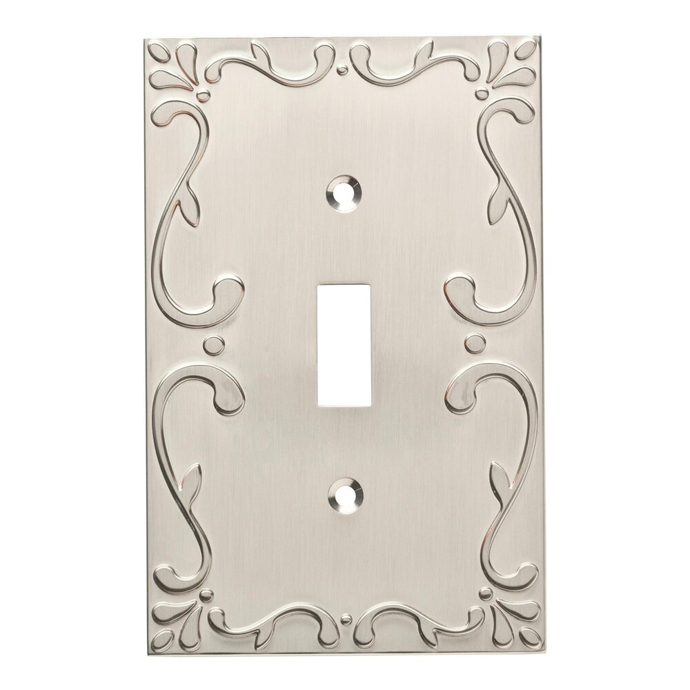 Classic Lace Single Toggle Wall Plate in Brushed Nickel