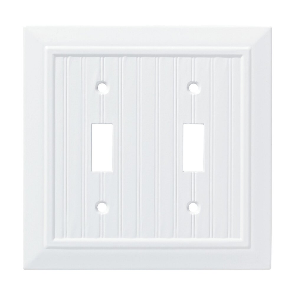 Classic Beadboard Double Toggle Wall Plate in Pure White