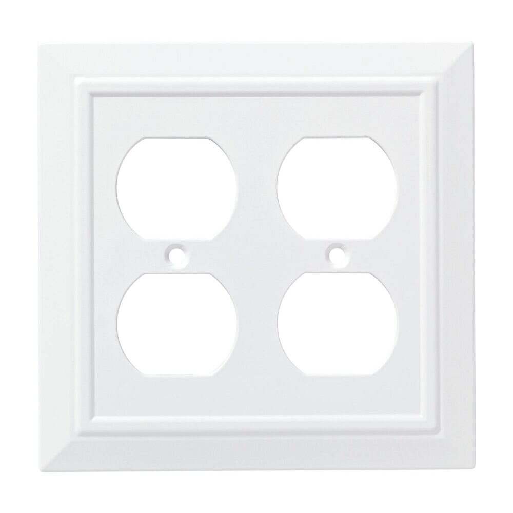 Double Duplex Wall Plate in Pure White