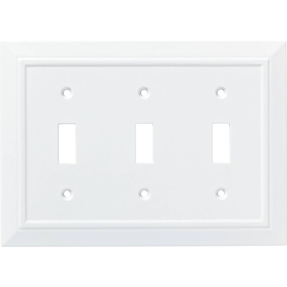 Triple Toggle Wall Plate in Pure White