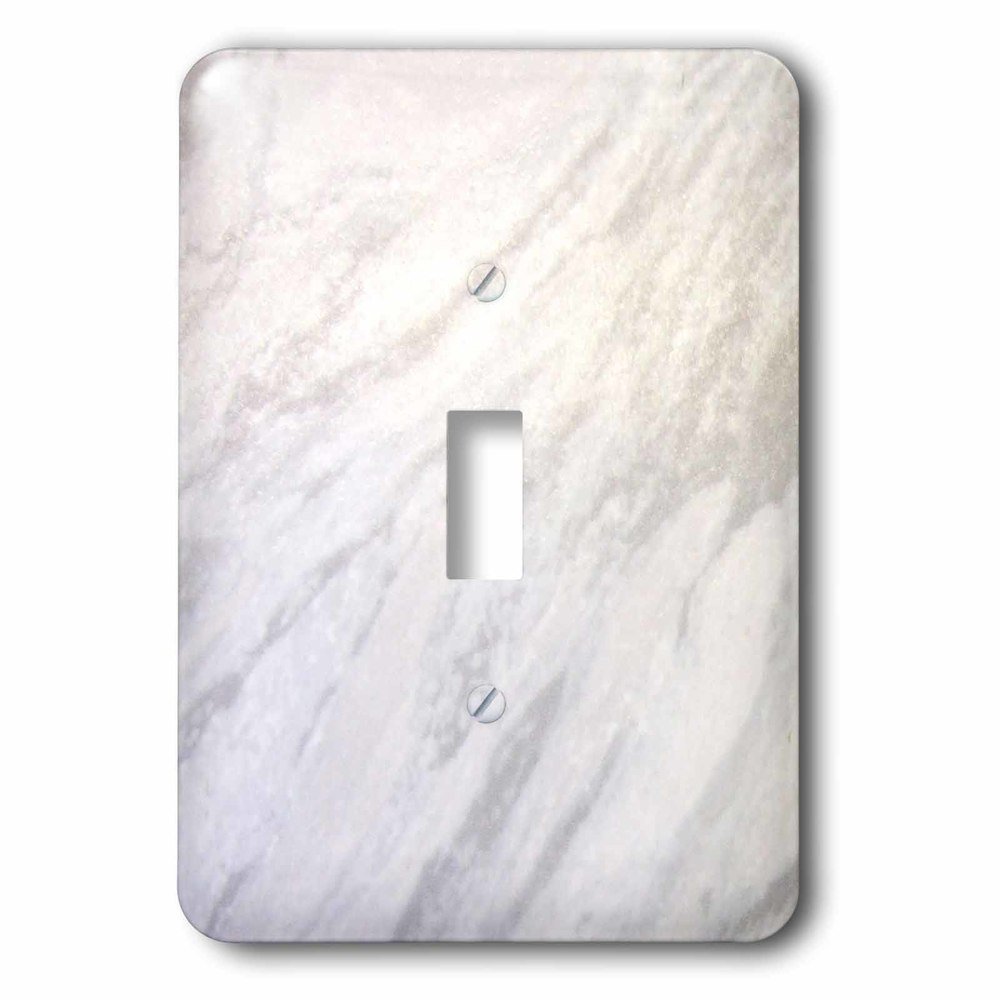 Single Toggle Switch Plate With Gray Marble Texture Photo Print