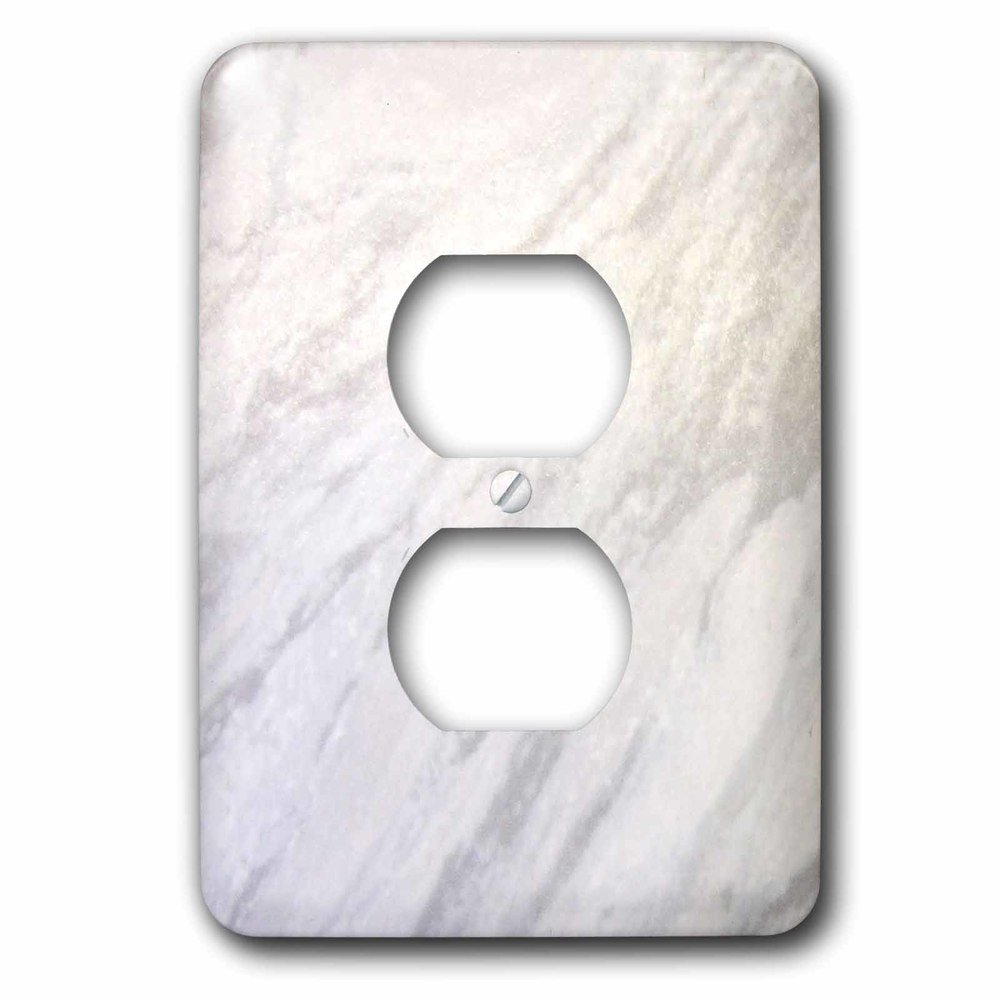 Single Duplex Switch Plate With Gray Marble Texture Photo Print