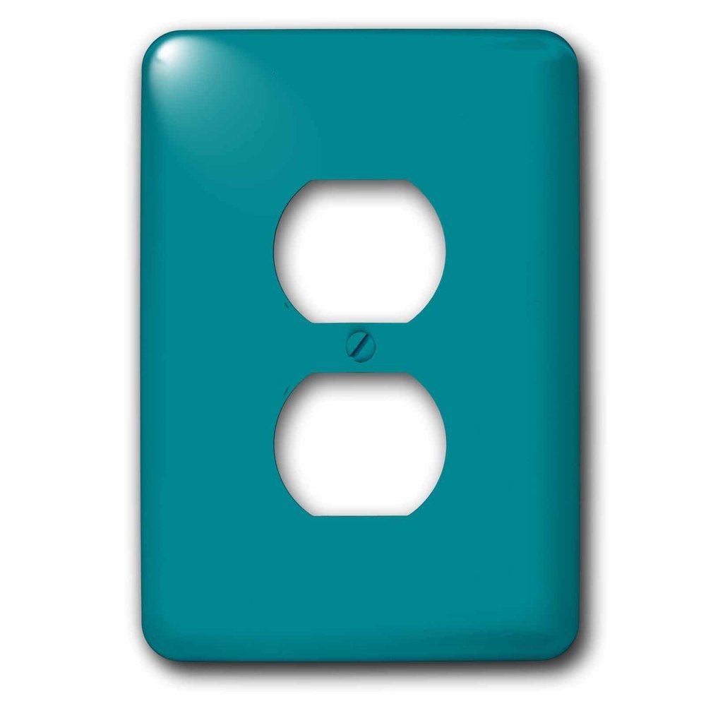 Single Duplex Switch Plate With Plain Teal Blue