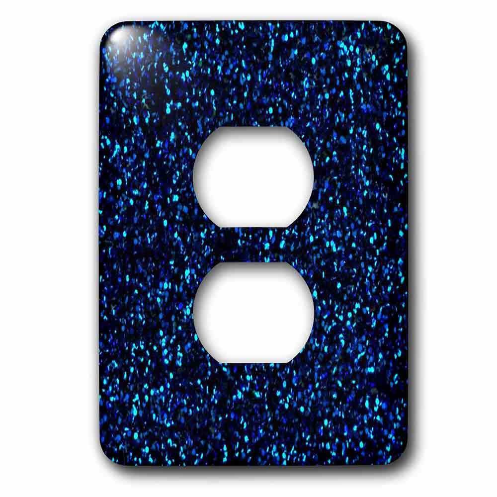 Single Duplex Wall Plate With Print Of Navy Blue Sequins