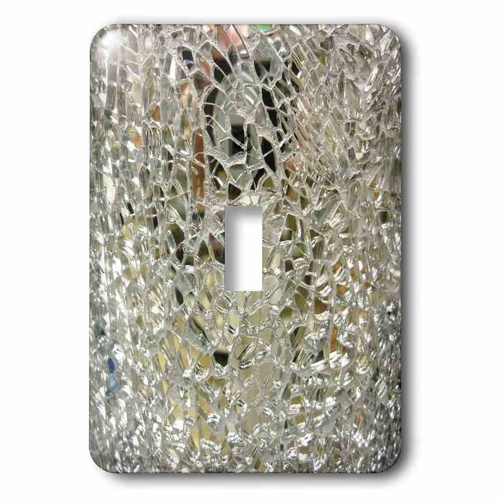 Single Toggle Wall Plate With Image Of Mirror Glass Closeup