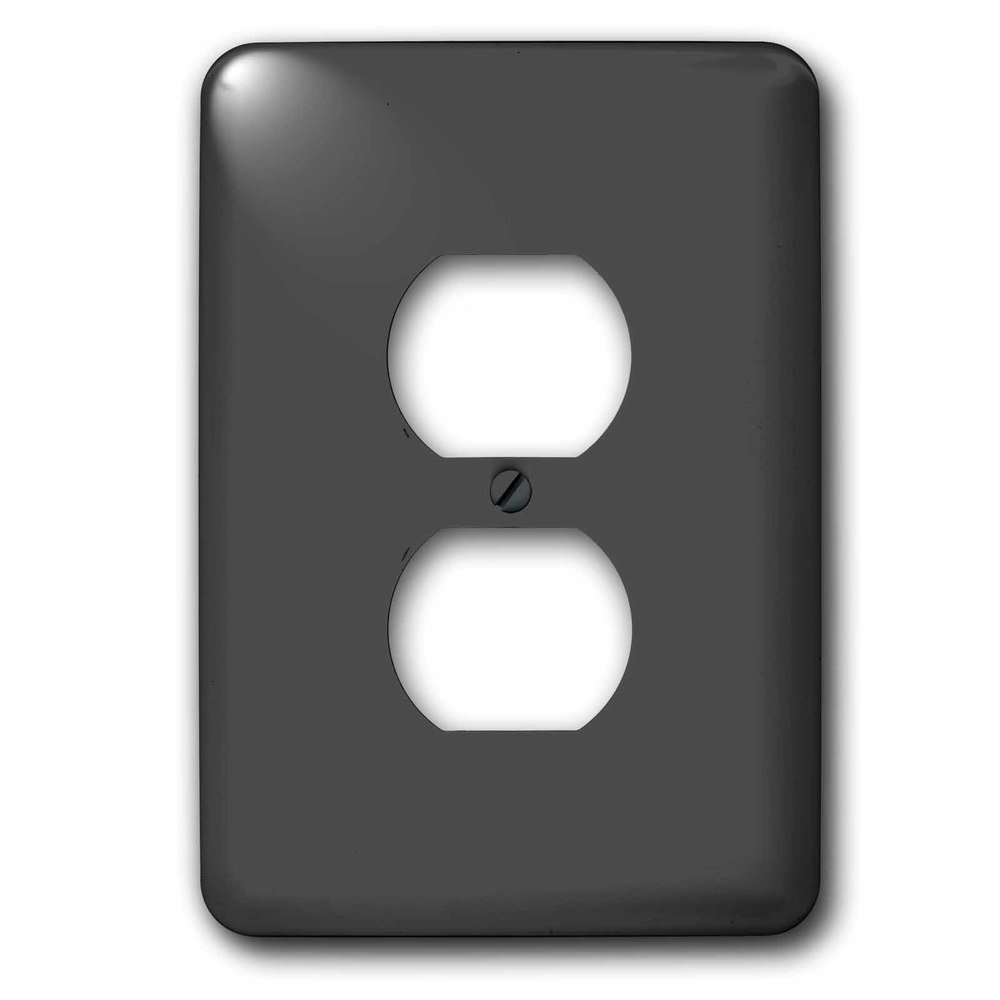 Single Duplex Wallplate With Charcoal Gray