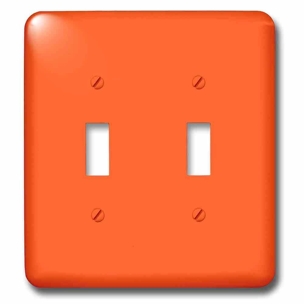 Double Toggle Wallplate With Bold Orange
