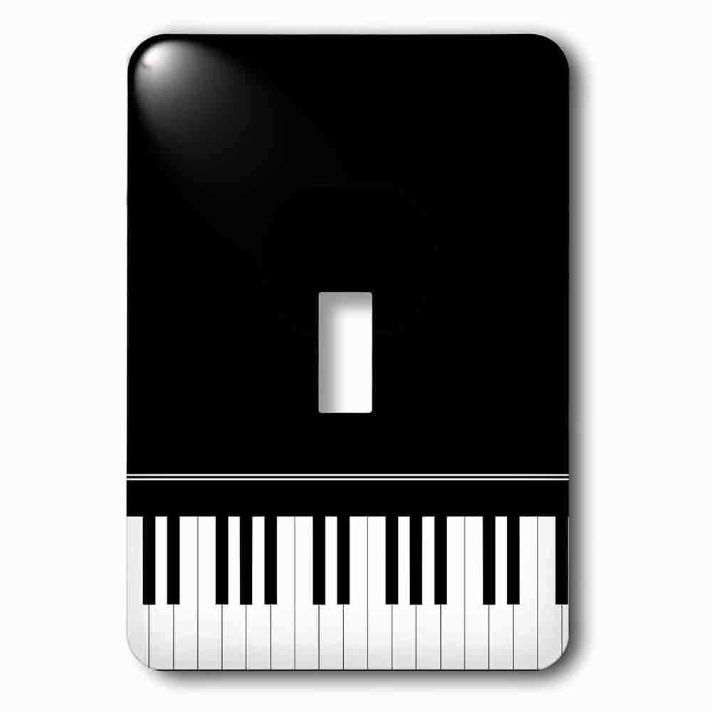 Single Toggle Wallplate With Black Piano Edge Baby Grand Keyboard Music Design For Pianist Musical Player And Musician Gifts