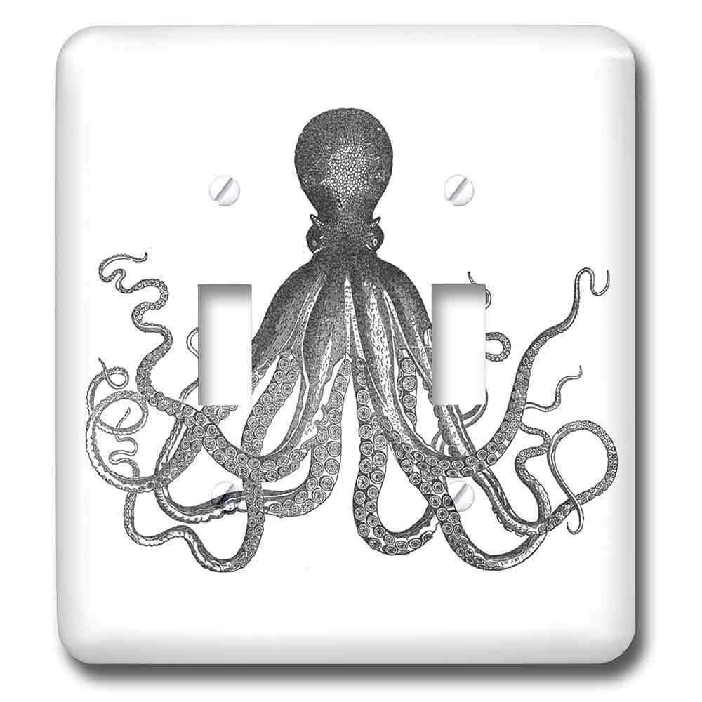 Double Toggle Switchplate With Vintage Octopus