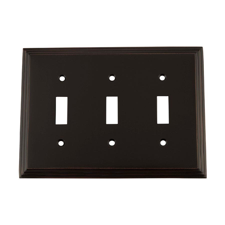Triple Toggle Switchplate in Timeless Bronze