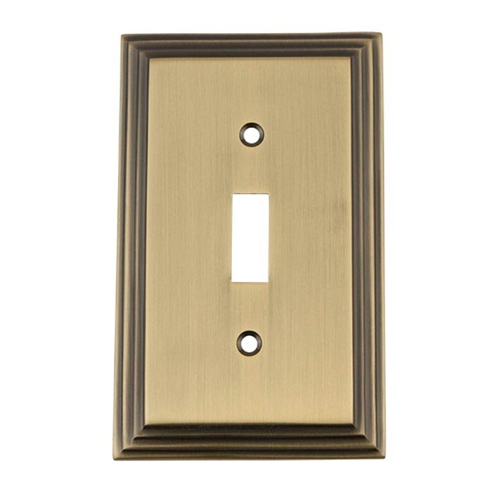 Single Toggle Switchplate in Antique Brass
