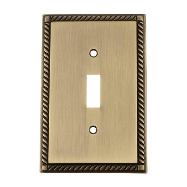 Single Toggle Switchplate in Antique Brass