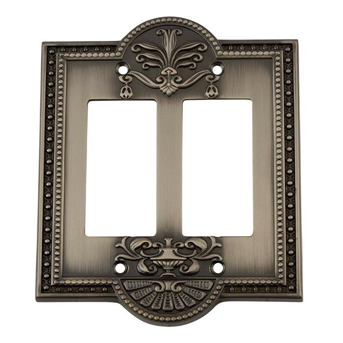 Double Rocker Switchplate in Antique Pewter