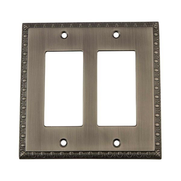 Double Rocker Switchplate in Antique Pewter