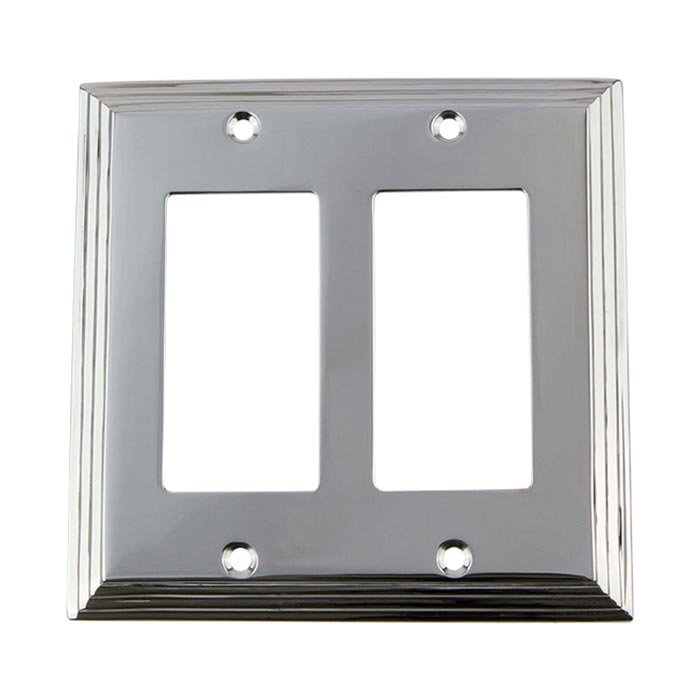 Double Rocker Switchplate in Bright Chrome