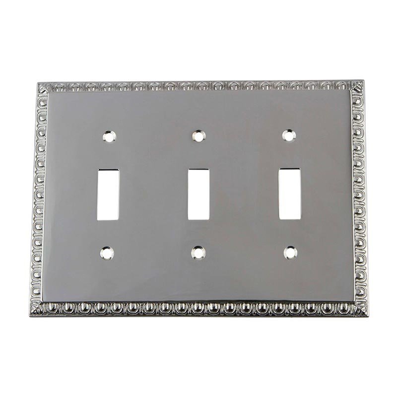 Triple Toggle Switchplate in Bright Chrome