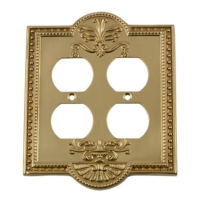 Double Duplex Switchplate in Polished Brass