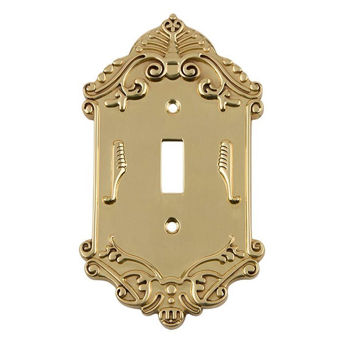 Single Toggle Switchplate in Polished Brass