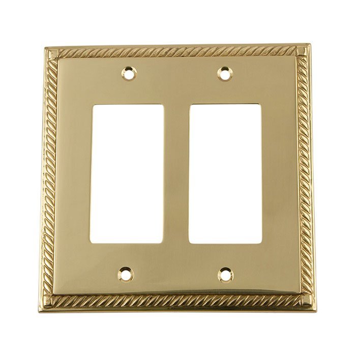 Double Rocker Switchplate in Polished Brass