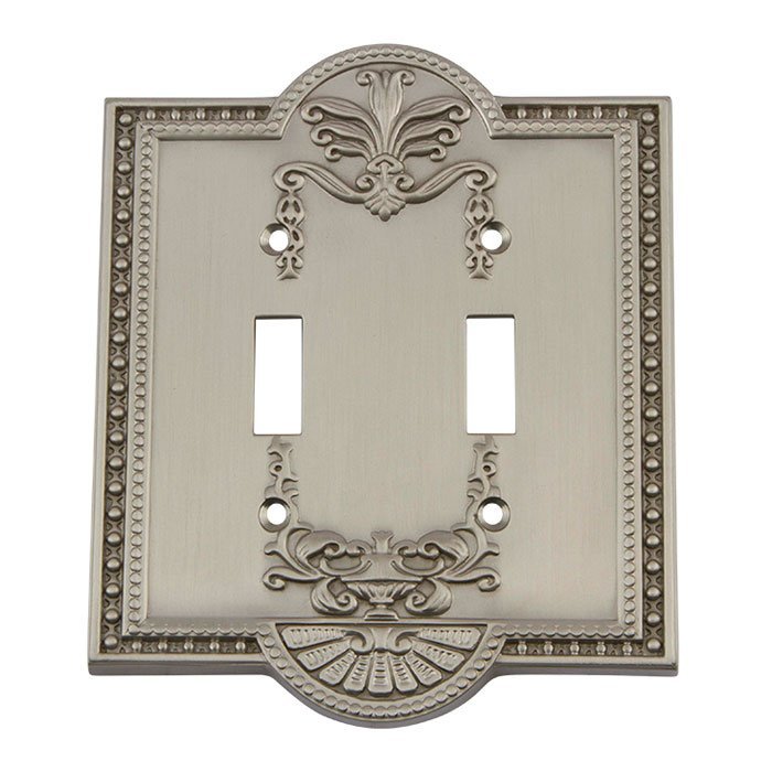 Double Toggle Switchplate in Satin Nickel