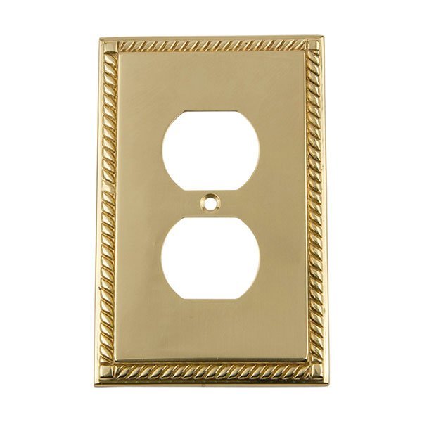Duplex Switchplate in Unlacquered Brass
