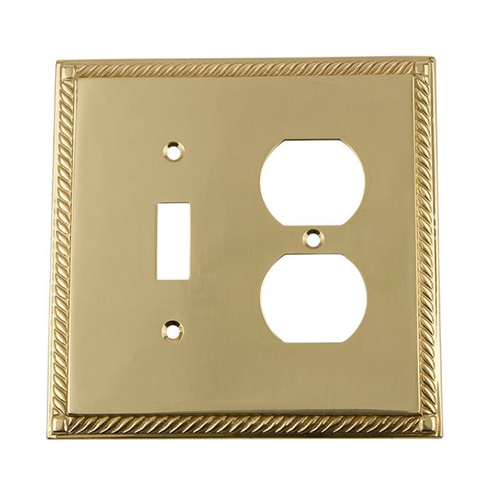 Toggle/Duplex Switchplate in Unlacquered Brass