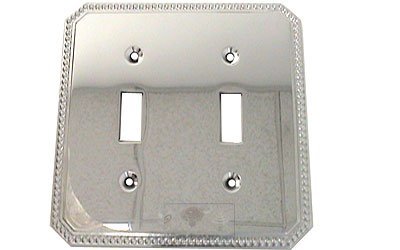 Beaded Double Toggle Switchplate in Polished Chrome