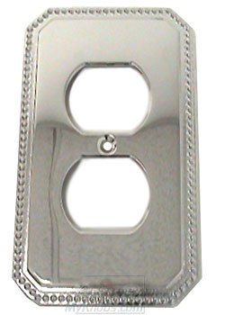 Beaded Duplex Receptacle Switchplate in Polished Chrome