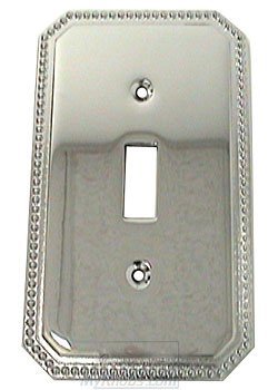 Beaded Single Toggle Switchplate in Polished Chrome