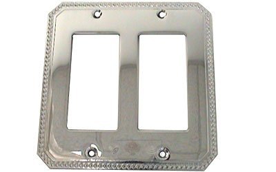Beaded Double Rocker Cutout Switchplate in Polished Chrome