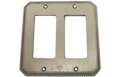 Beaded Double Rocker Cutout Switchplate in Satin Nickel Lacquered