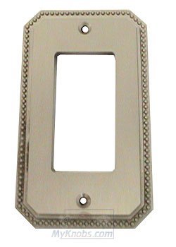 Beaded Single Rocker Cutout Switchplate in Satin Nickel Lacquered