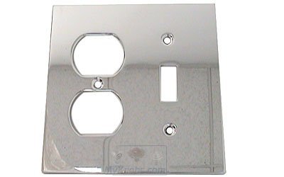 Modern Combination Switchplate in Polished Chrome