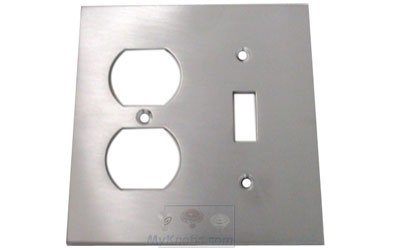 Modern Combination Switchplate in Satin Chrome