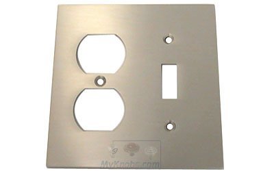Modern Combination Switchplate in Satin Nickel Lacquered