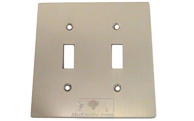 Modern Double Toggle Switchplate in Satin Nickel Lacquered