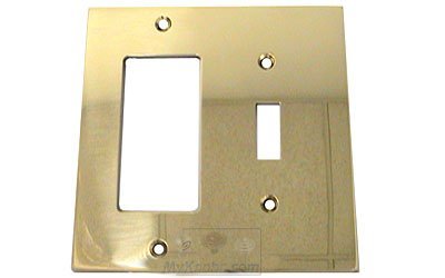 Modern Single Toggle and Single Rocker Switchplate in Polished Brass Lacquered