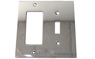 Modern Single Toggle and Single Rocker Switchplate in Polished Chrome