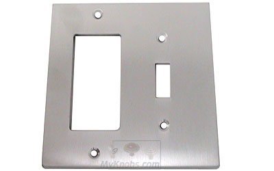 Modern Single Toggle and Single Rocker Switchplate in Satin Chrome