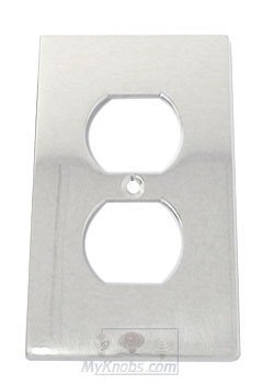 Modern Duplex Receptacle Switchplate in Polished Chrome