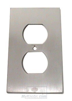 Modern Duplex Receptacle Switchplate in Satin Chrome