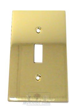 Modern Single Toggle Switchplate in Polished Brass Lacquered